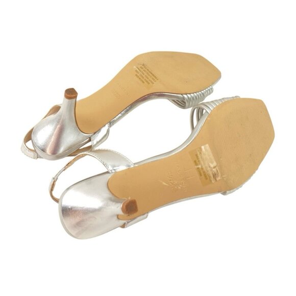 Elegant Silver Heeled Sandals - Picture 11 of 13